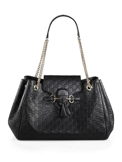 gucci emily shoulder bag black|Gucci emily shoulder bag.